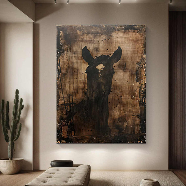 Horse oil painting brown horse painting Animal Painting horse head painting brown horse head painting