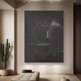 Black wall art Black textured wall art Black Arch Wall Art painting Large Black abstract wall art