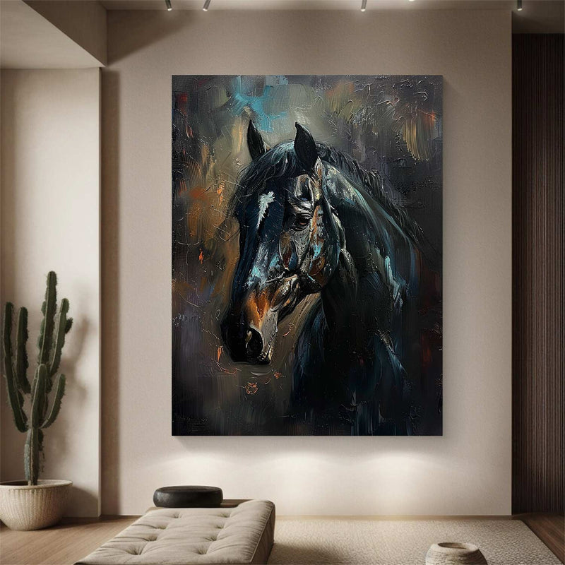 Horse Oil Painting Ferghana horse painting animal wall art Horse Head Painting Personalized Gifts