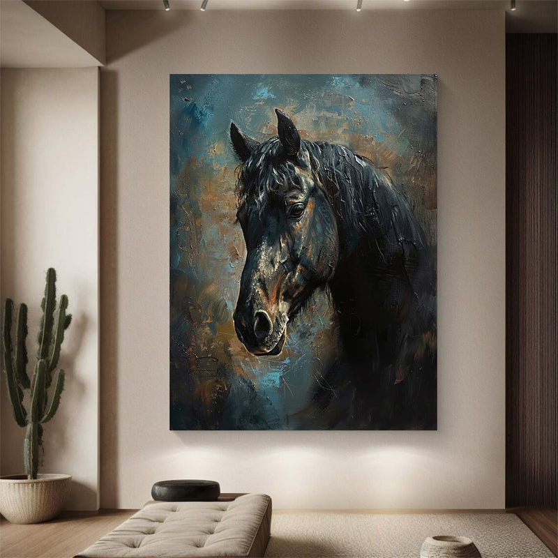 Ferghana horse painting Horse Oil Painting animal wall art Horse Head Painting Personalized Gifts