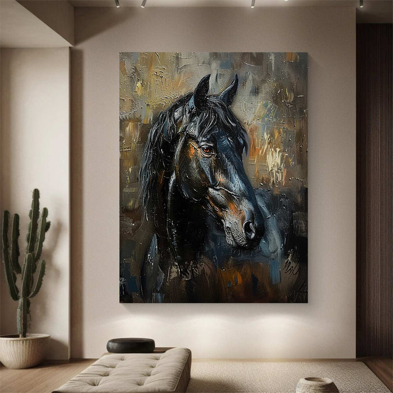 Animal Painting Horse Oil Painting Ferghana horse painting Horse Head Painting Personalized Gifts