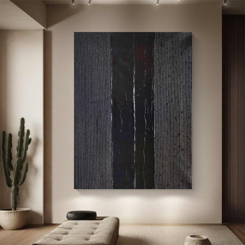 Black plaster wall art Black Wabi-Sabi Wall Art Black textured art Black textured wall art