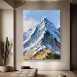 Snow mountain painting Large blue Snow mountain Abstract Painting mountain landscape painting