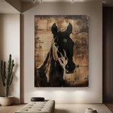 Horse oil painting brown horse painting Animal Painting horse head painting brown horse head painting