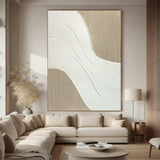 Large Beige white Wall Art Beige white Minimalist Art white Beige Canvas Art Large Beige Abstract Art