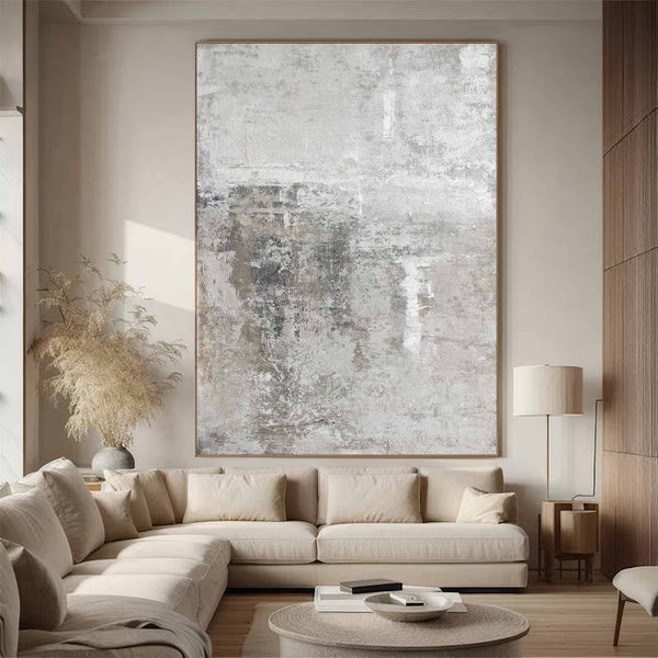 Beige and White canvas wall art Beige Minimalist Painting Beige Abstract art Beige and White wall Decor