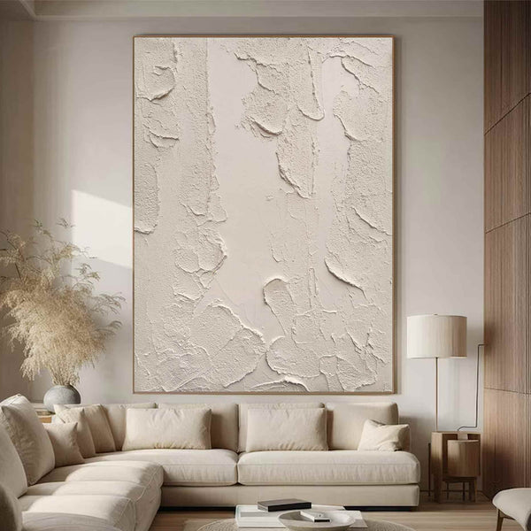 Beige Abstract art Beige canvas wall art Beige Minimalist Painting Beige wall Decor