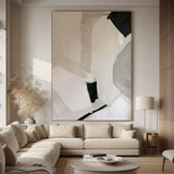 Beige canvas wall art Beige and Grey Minimalist Painting Beige Abstract art Beige wall Decor