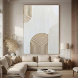 Large Beige Wall Art Beige white Minimalist Art white Beige Canvas Art Large Beige Abstract Art