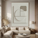 Cream White Sculptural Wall Art Plaster Painting white Texture 3D Wall Art Wood Wall Sculpture