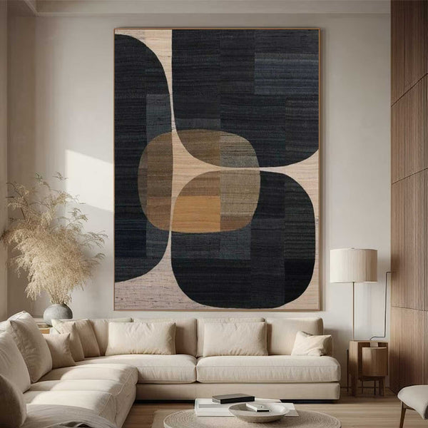 Black Minimalist Painting Large Black Abstract Painting Black Textured Painting Black wall art Black Abstract art