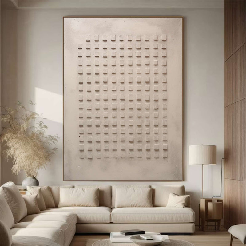 Beige Abstract art Beige canvas wall art Beige Minimalist Painting Beige wall Decor