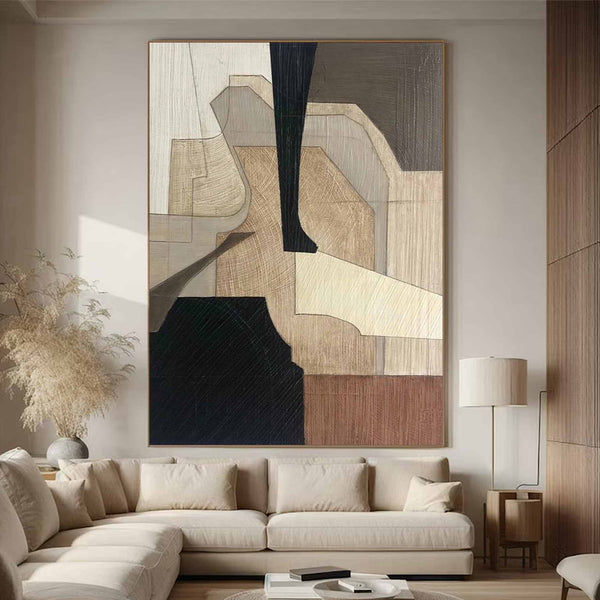 Beige and brown canvas wall art Beige and brown Minimalist Painting Beige Abstract art Beige and brown wall Decor