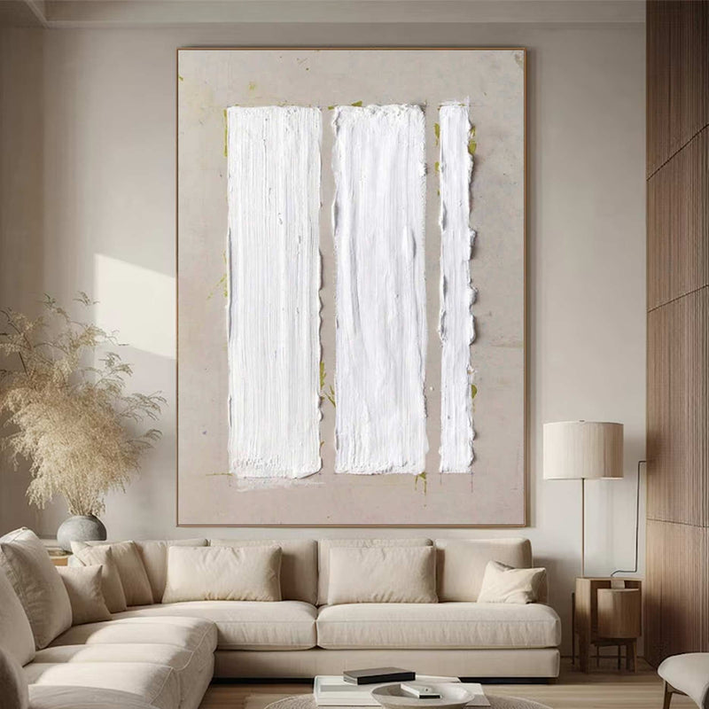 Beige and white canvas wall art Beige and white Minimalist Painting Beige Abstract art