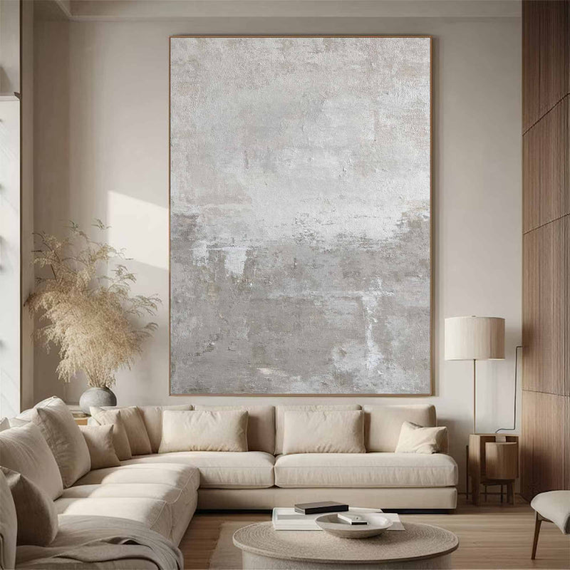 Beige and White canvas wall art Beige Minimalist Painting Beige Abstract art Beige and White wall Decor