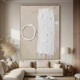 Beige and white canvas wall art Beige and white Minimalist Painting Beige Abstract art Beige and white wall Decor