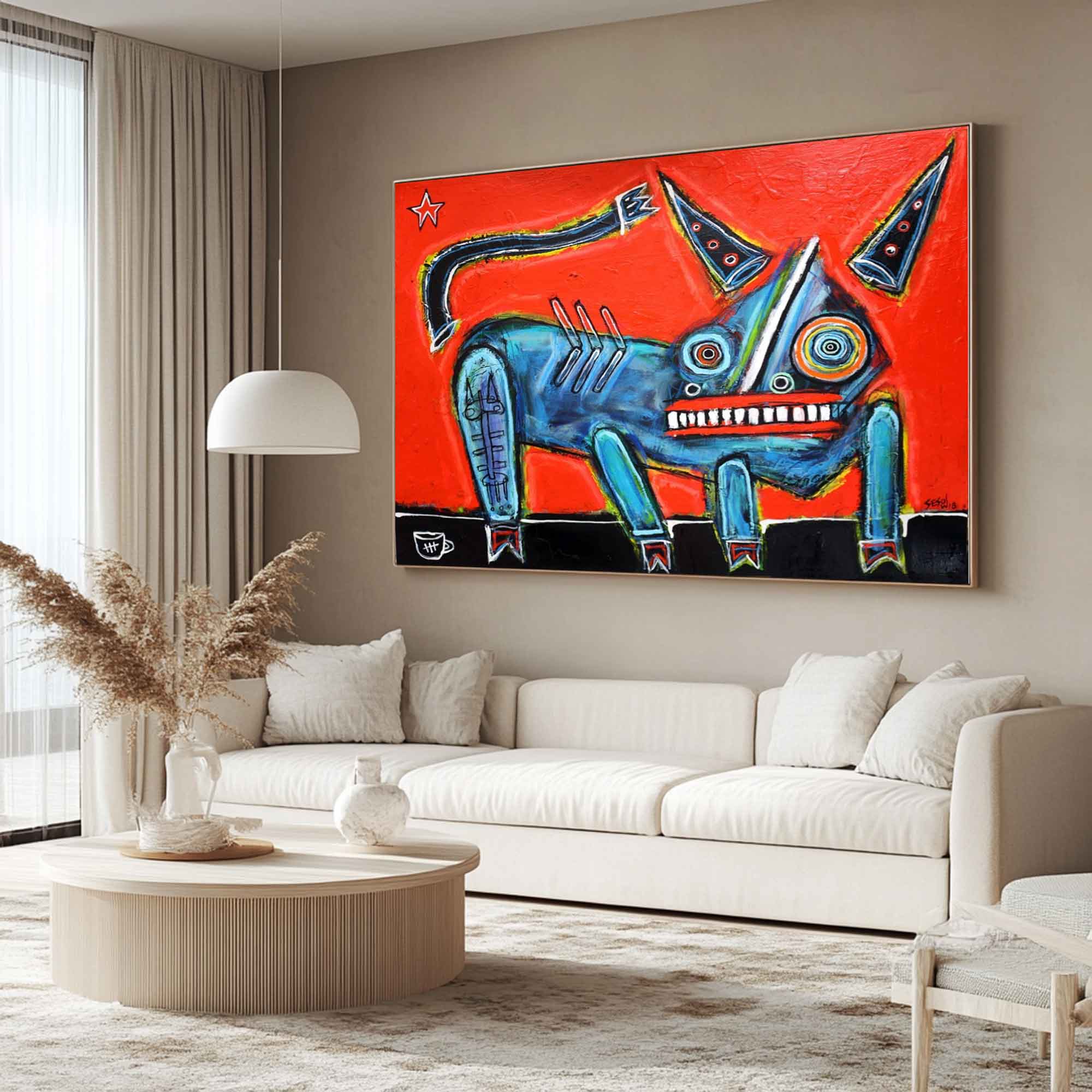 Red Pop Art Modern Graffiti Style Art Red Street Graffiti painting