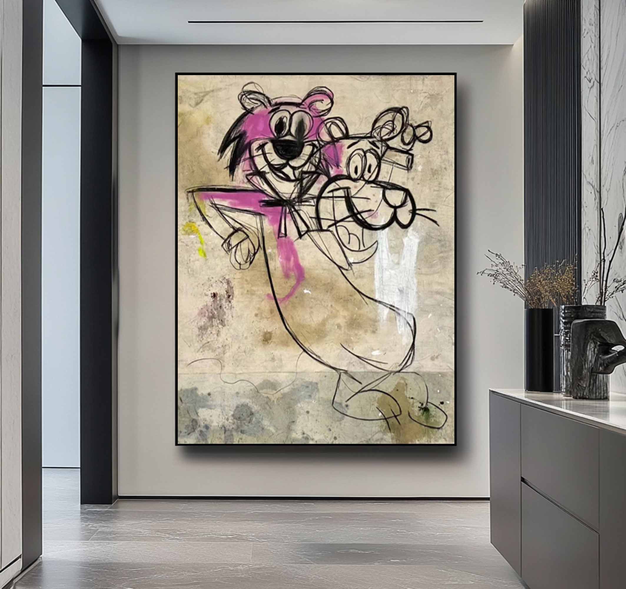 Disney's Cartoon graffiti art colorful Pop graffiti Art street graffiti art