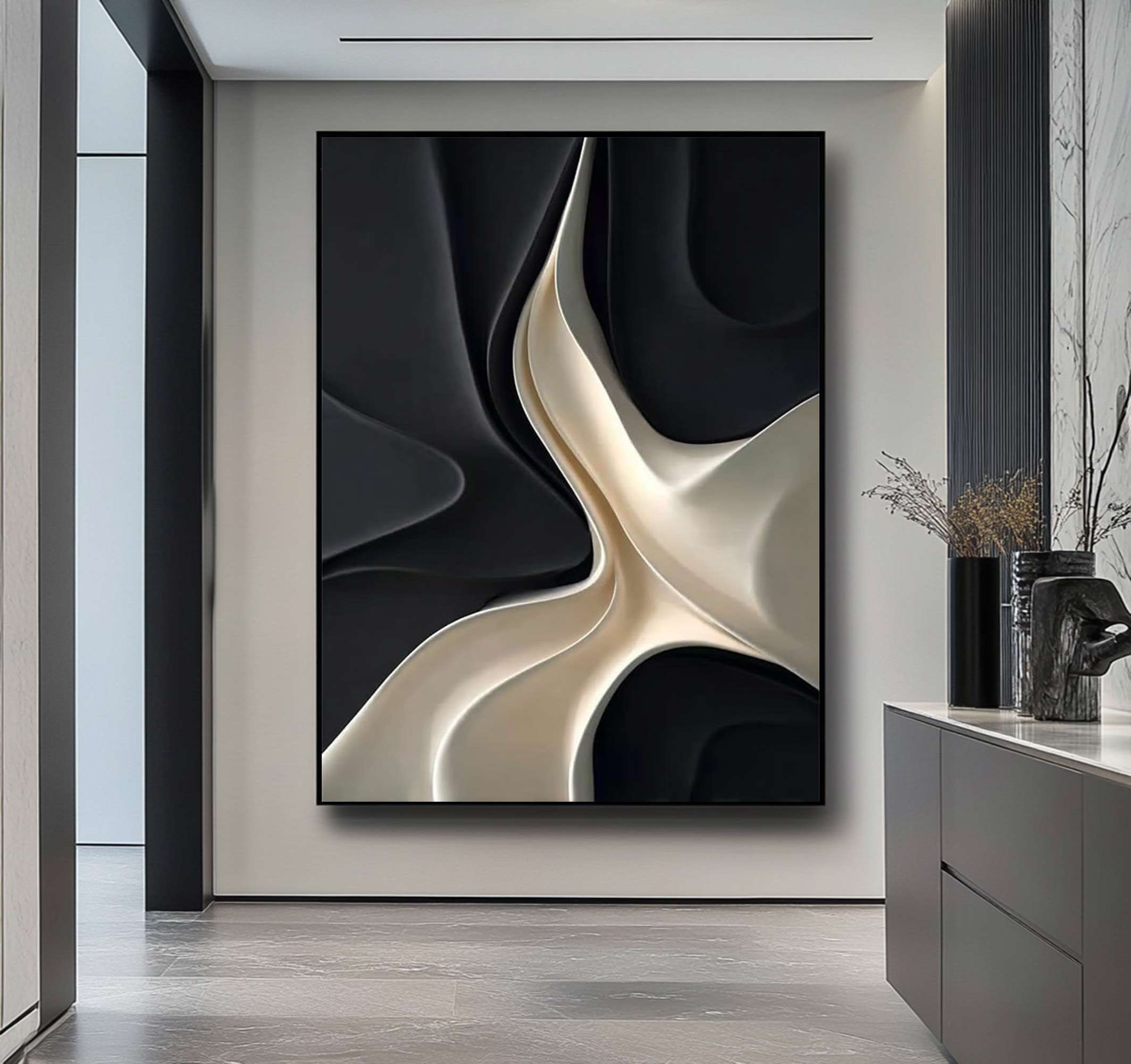 Black white texture wall art Wood Wall Decor Sculptured art Painting