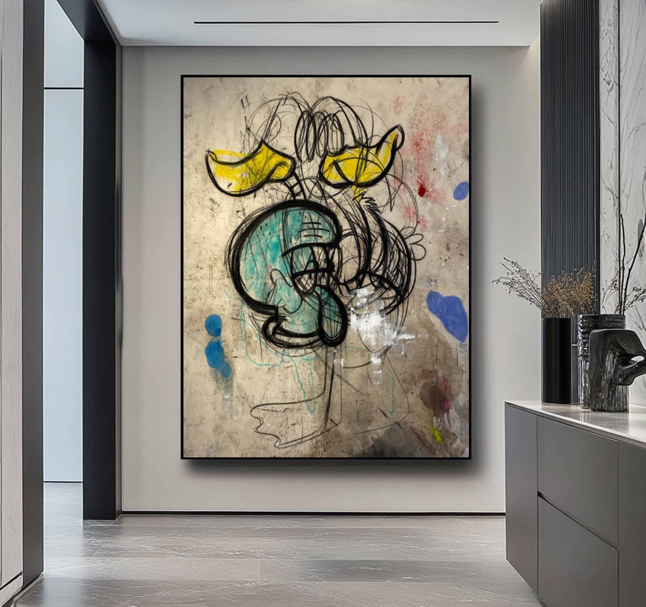 Donald Duck cartoon Graffiti art street art style graffiti wall decor 