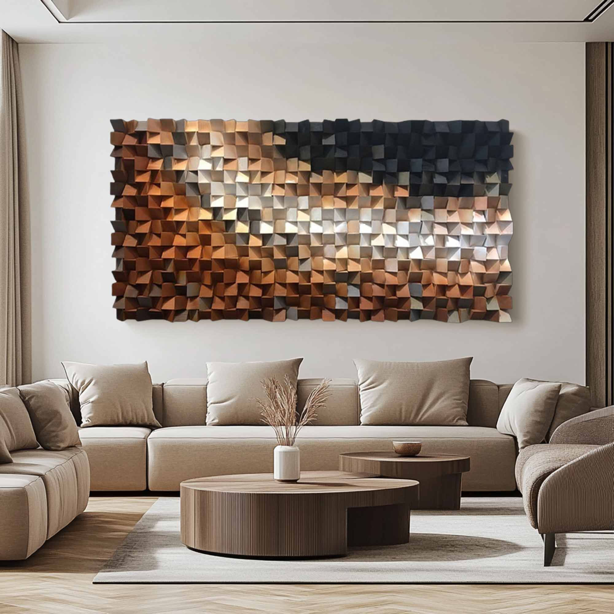 wood texture wall decor Geometric Wood Art Textured Wall Sculpture art