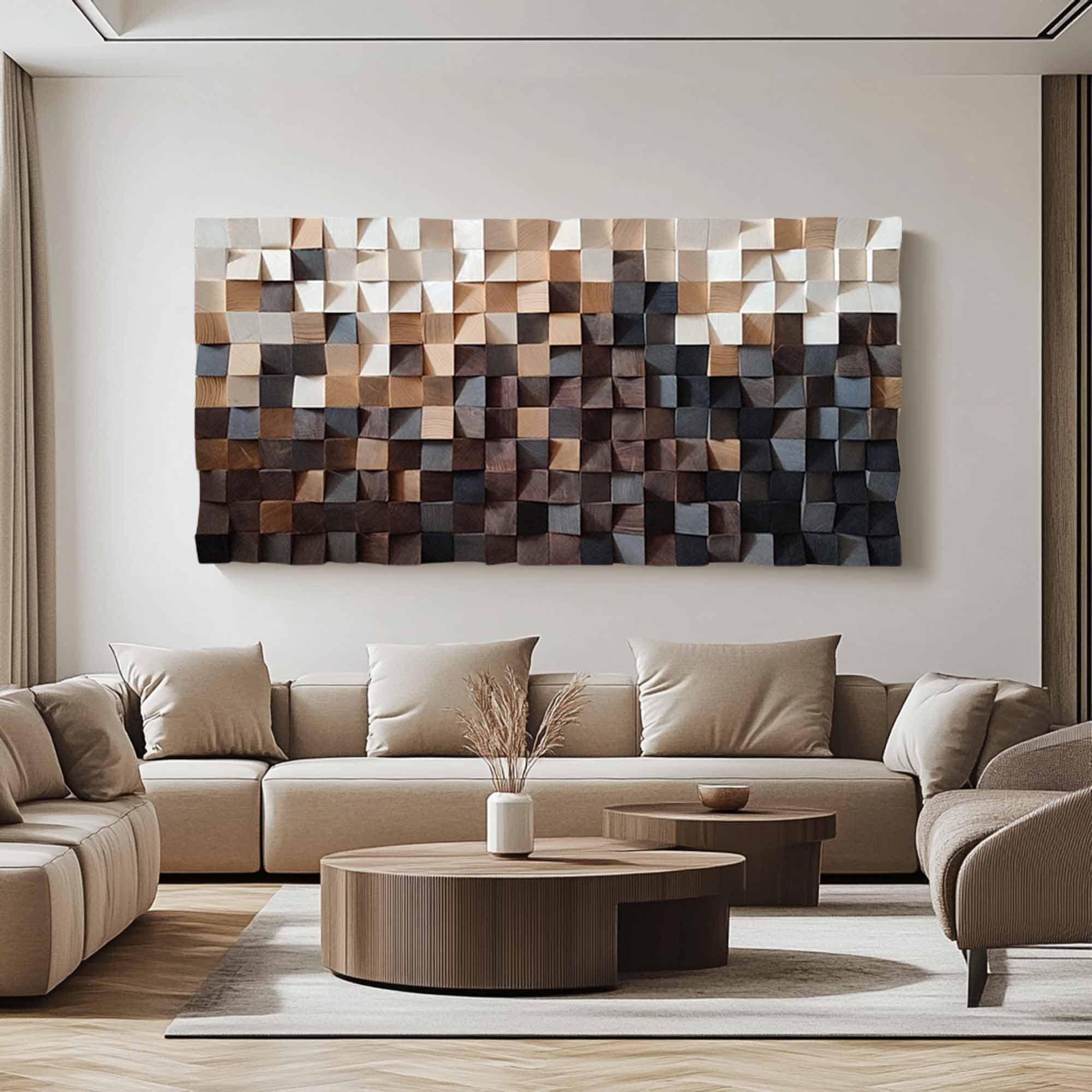 wood texture wall decor Geometric Wood Art: Textured Wall Sculpture