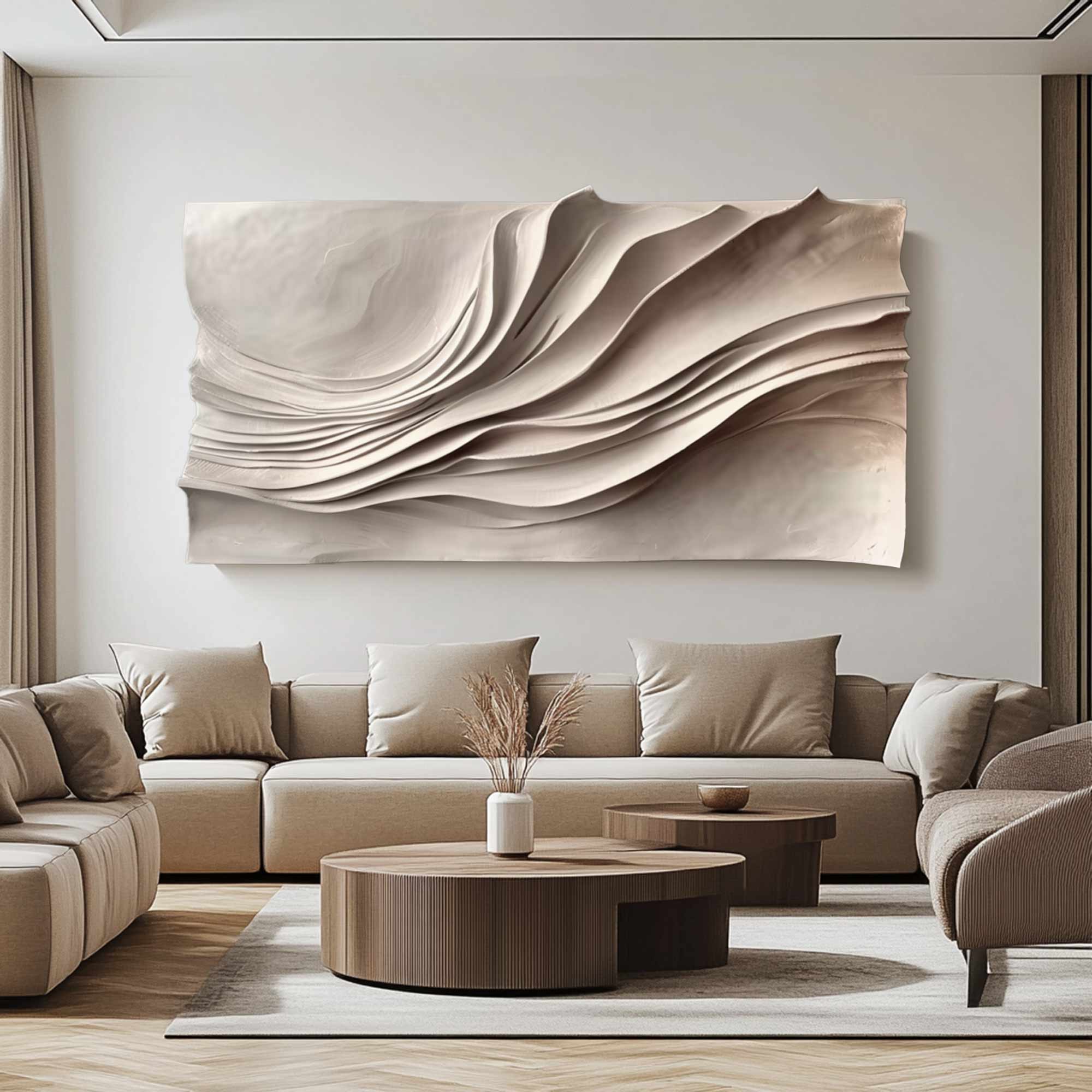 Large Horizontal decor Art Hand-Painted Wood Carving Wall decor art