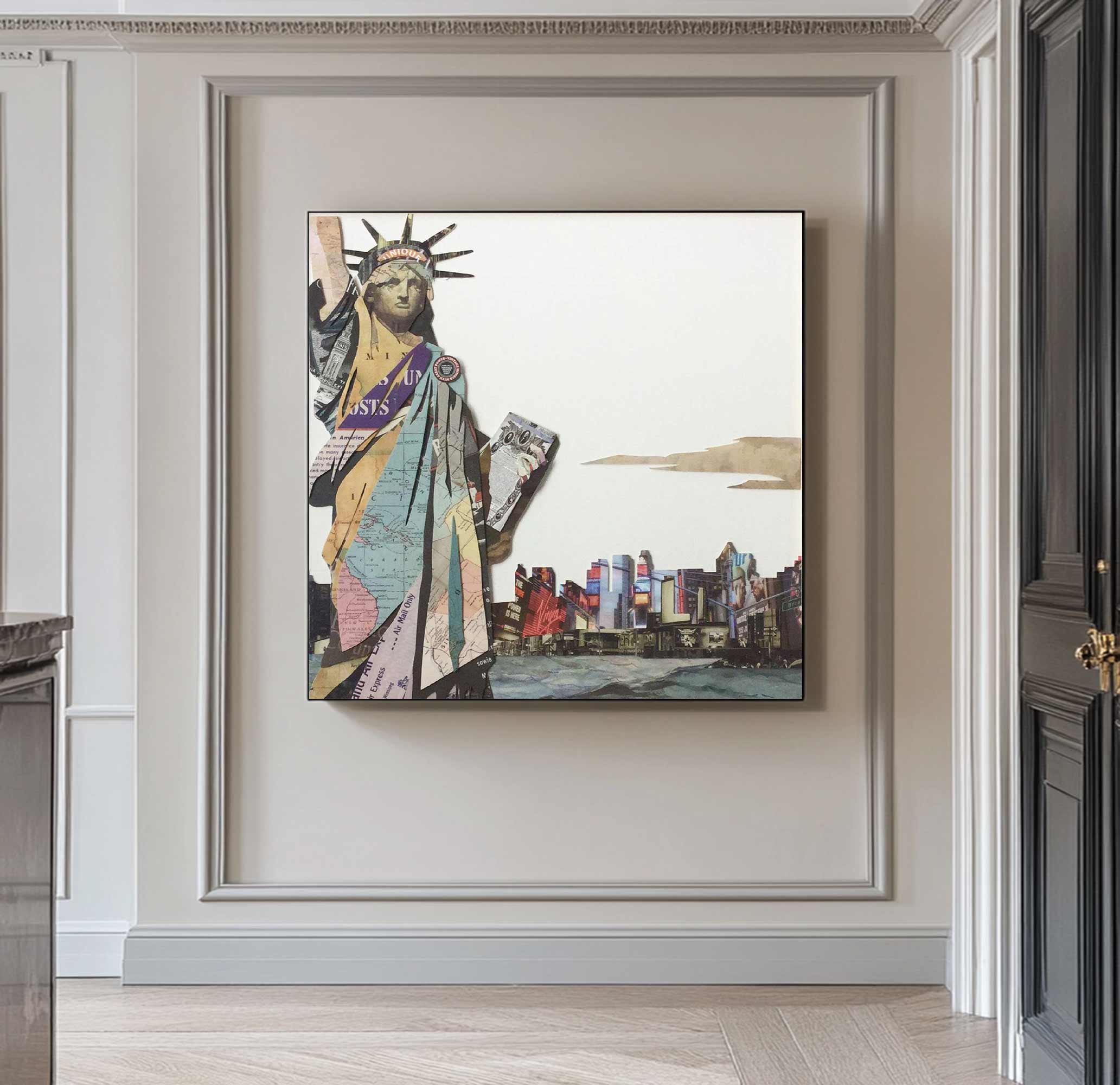 Statue of Liberty Collage art painting Statue of Liberty painting