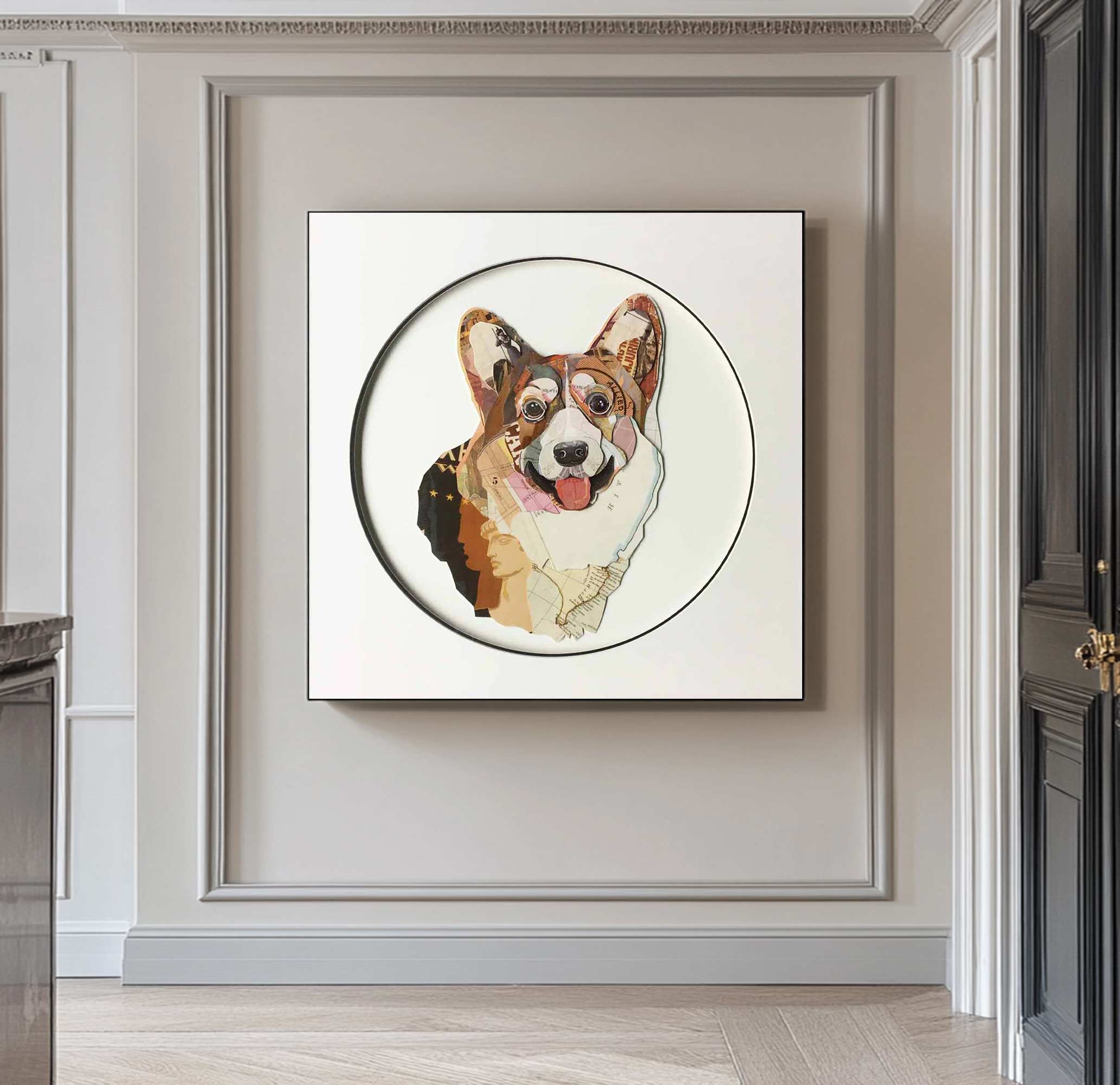 Pet Dog Collage art painting Pet Dog collage art Pet Dog painting