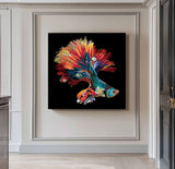 Color Carp Painting Collage art painting Carp collage art Carp painting