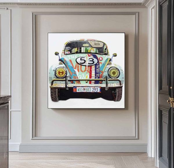 Car painting Car Collage art painting Car collage art 