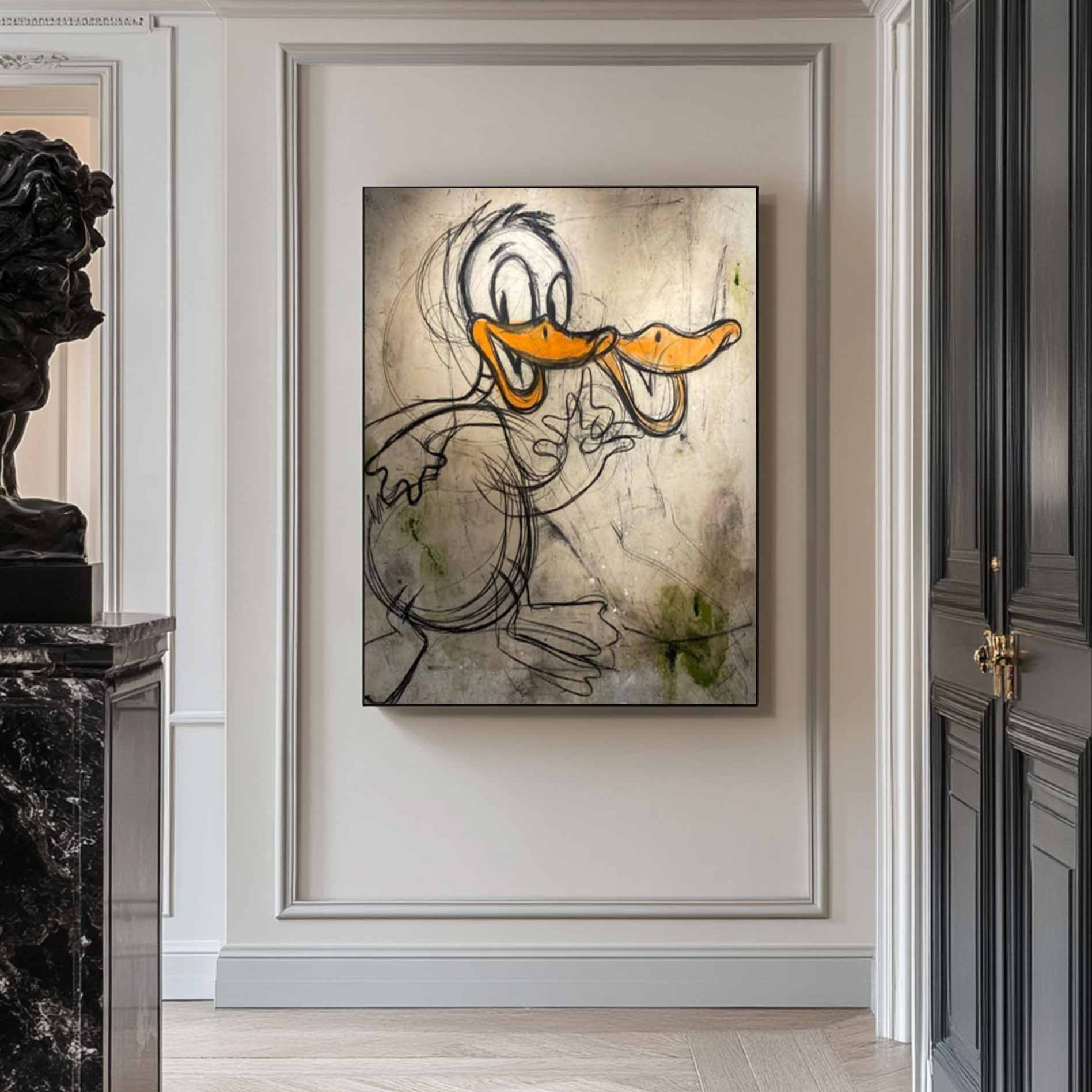 Donald Duck cartoon Graffiti art street art style graffiti wall decor 