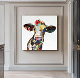 dairy cow painting Dairy cow Collage art painting bull collage art 