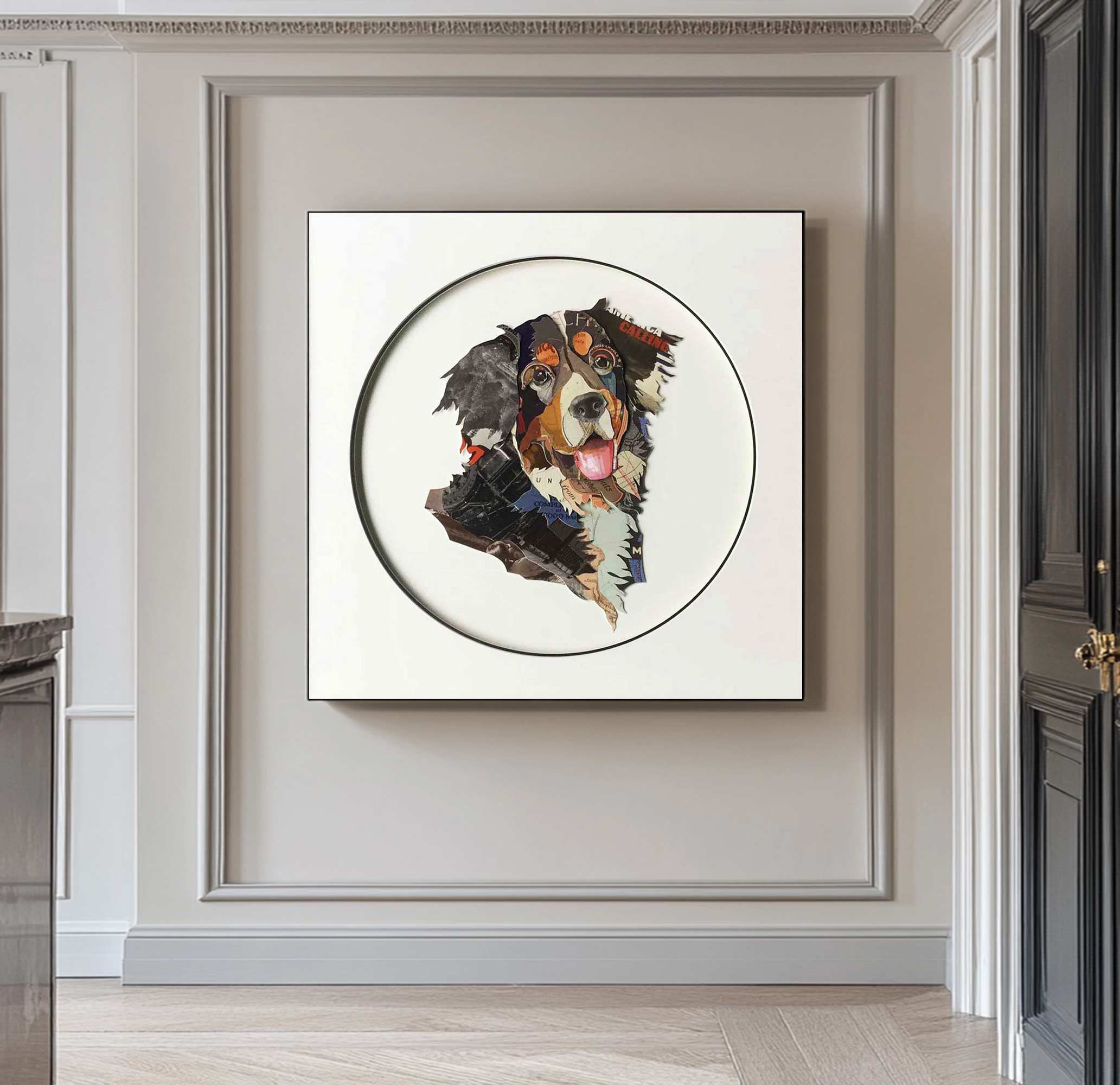Pet Dog Collage art painting Pet Dog collage art Pet Dog painting