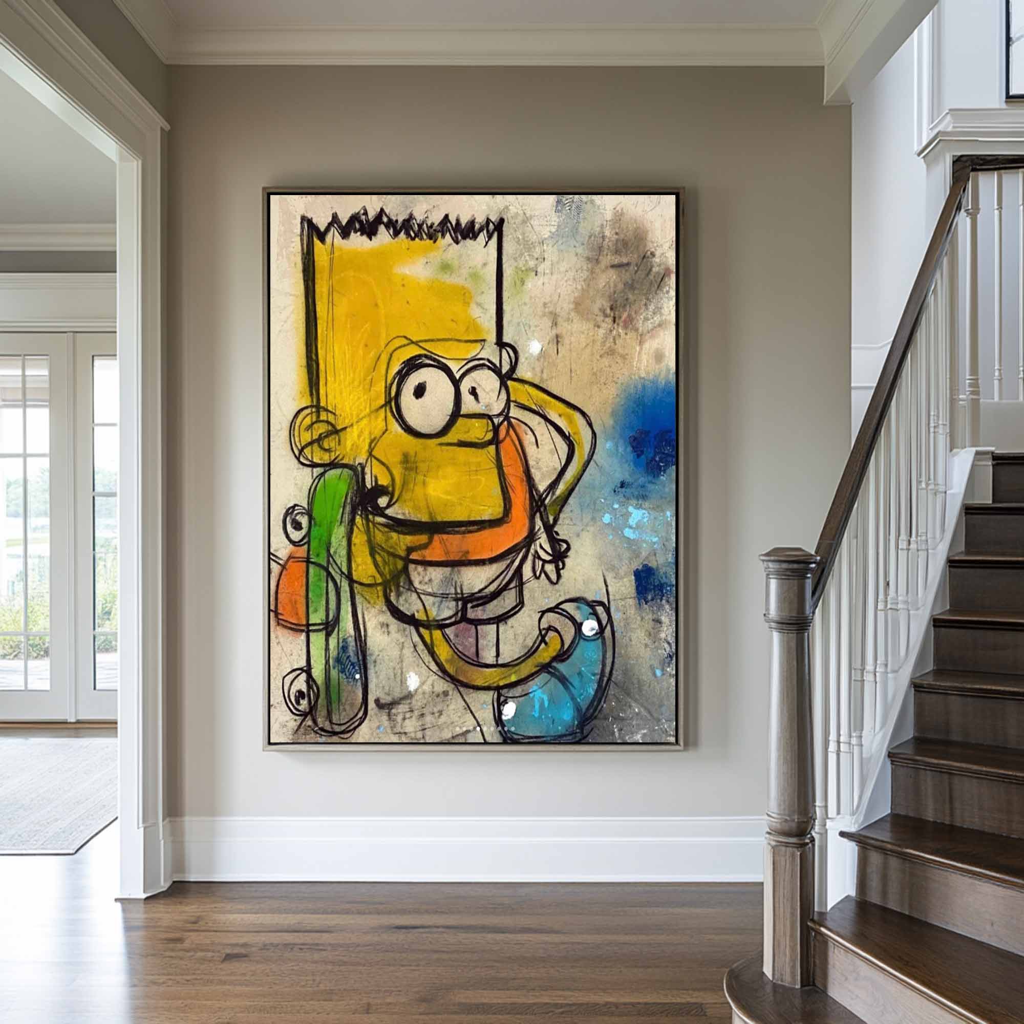 Bart Simpson graffiti art street Cartoon drawing style art urban street art