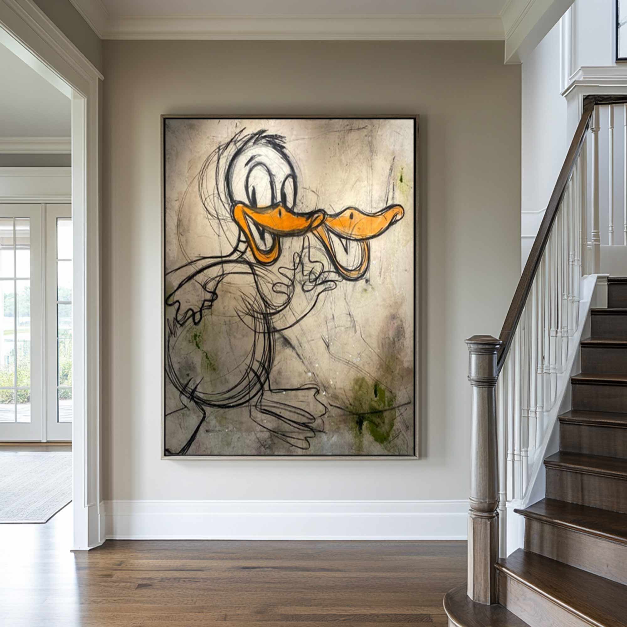 Donald Duck cartoon Graffiti art street art style graffiti wall decor 