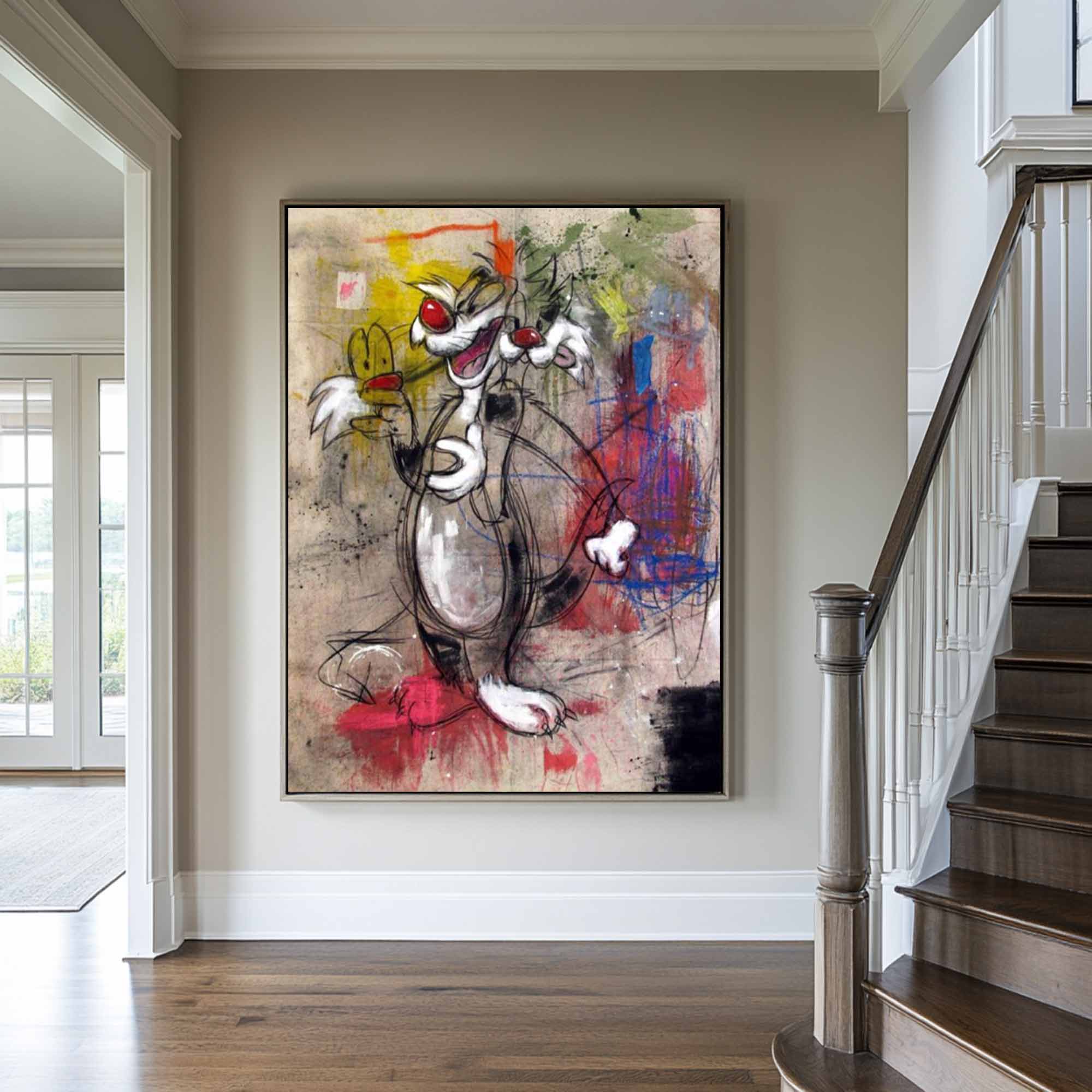 Basquiat style art colorful Pop graffiti Art street graffiti art