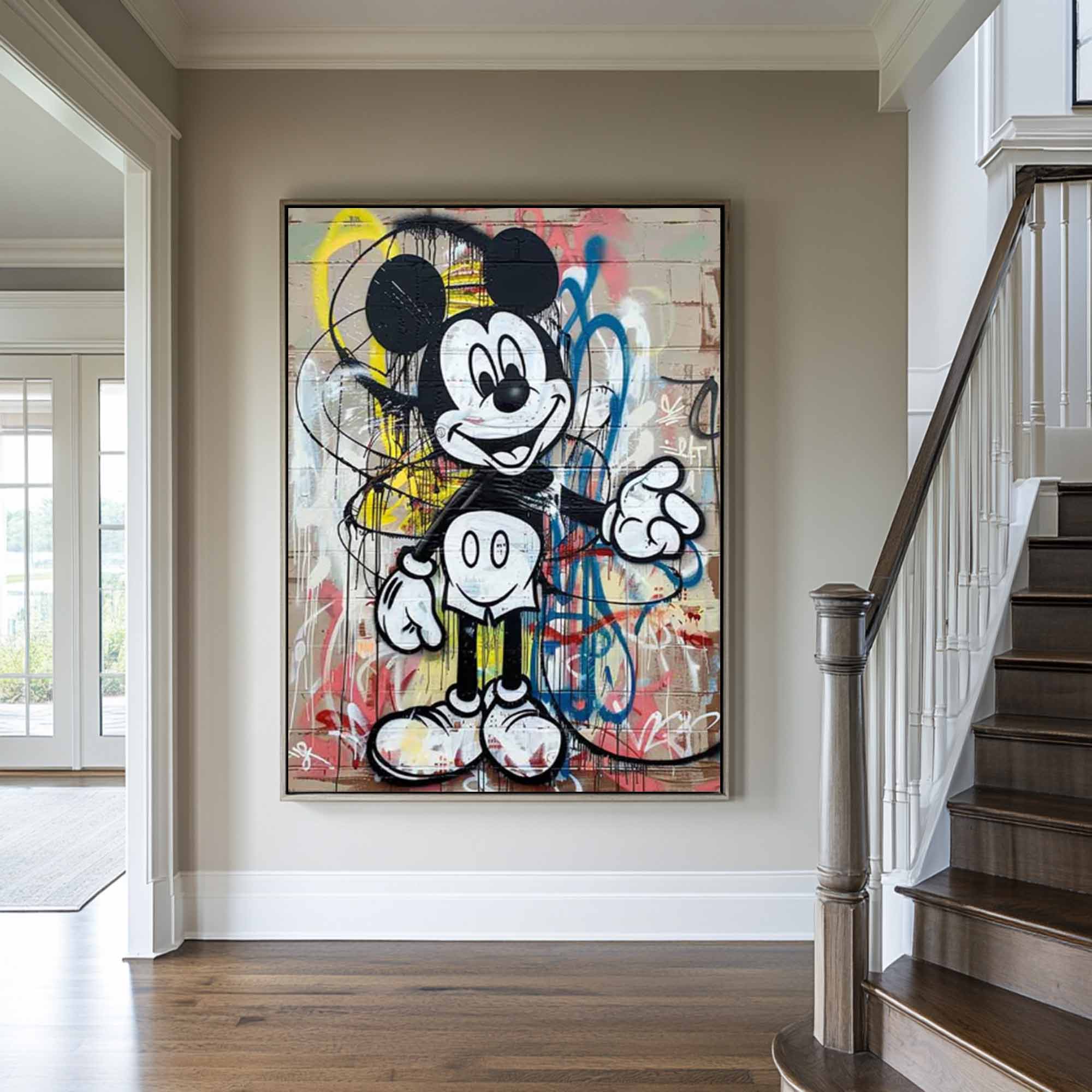 street art style graffiti cartoon Mickey Mouse Graffiti painting
