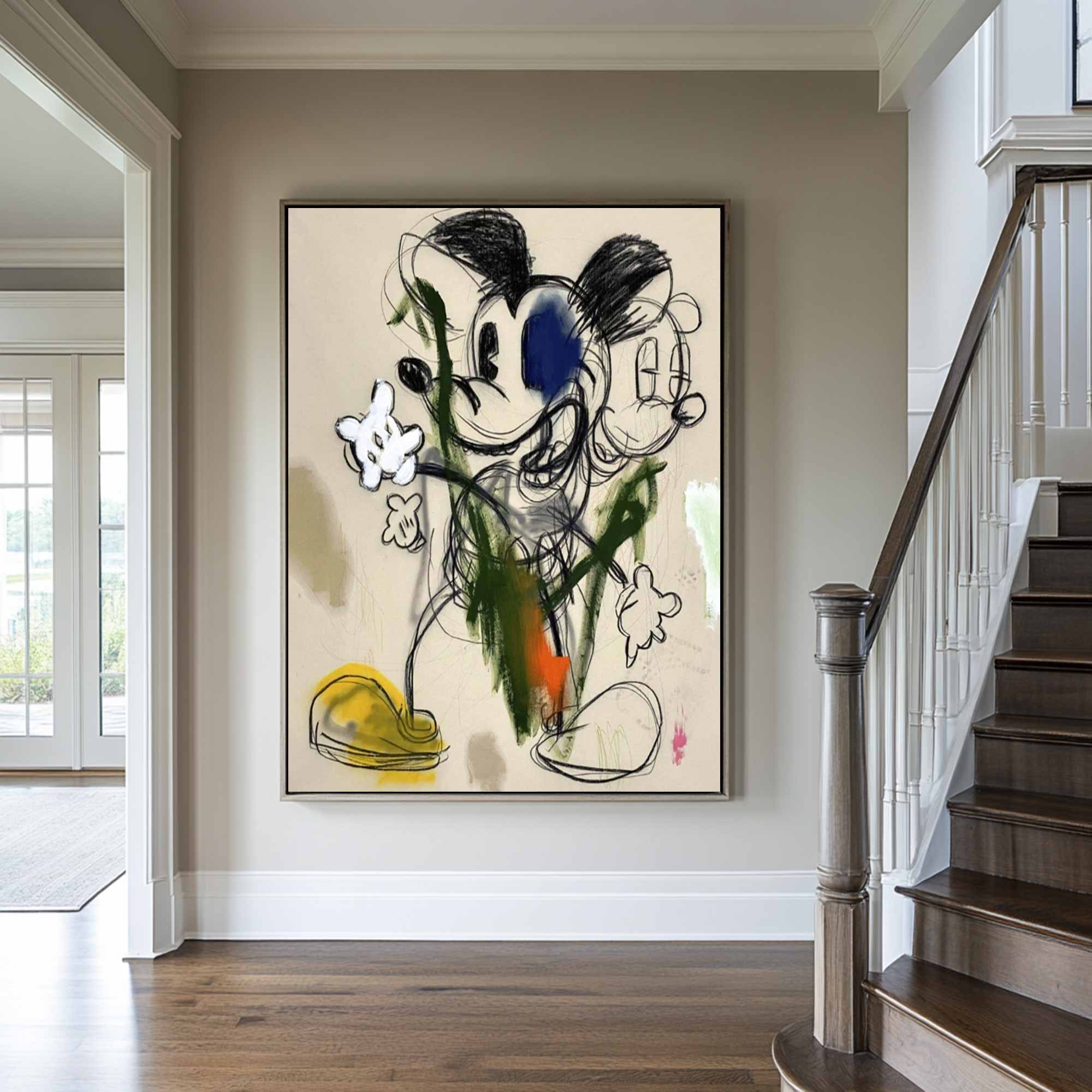street art style graffiti cartoon Mickey Mouse Graffiti painting