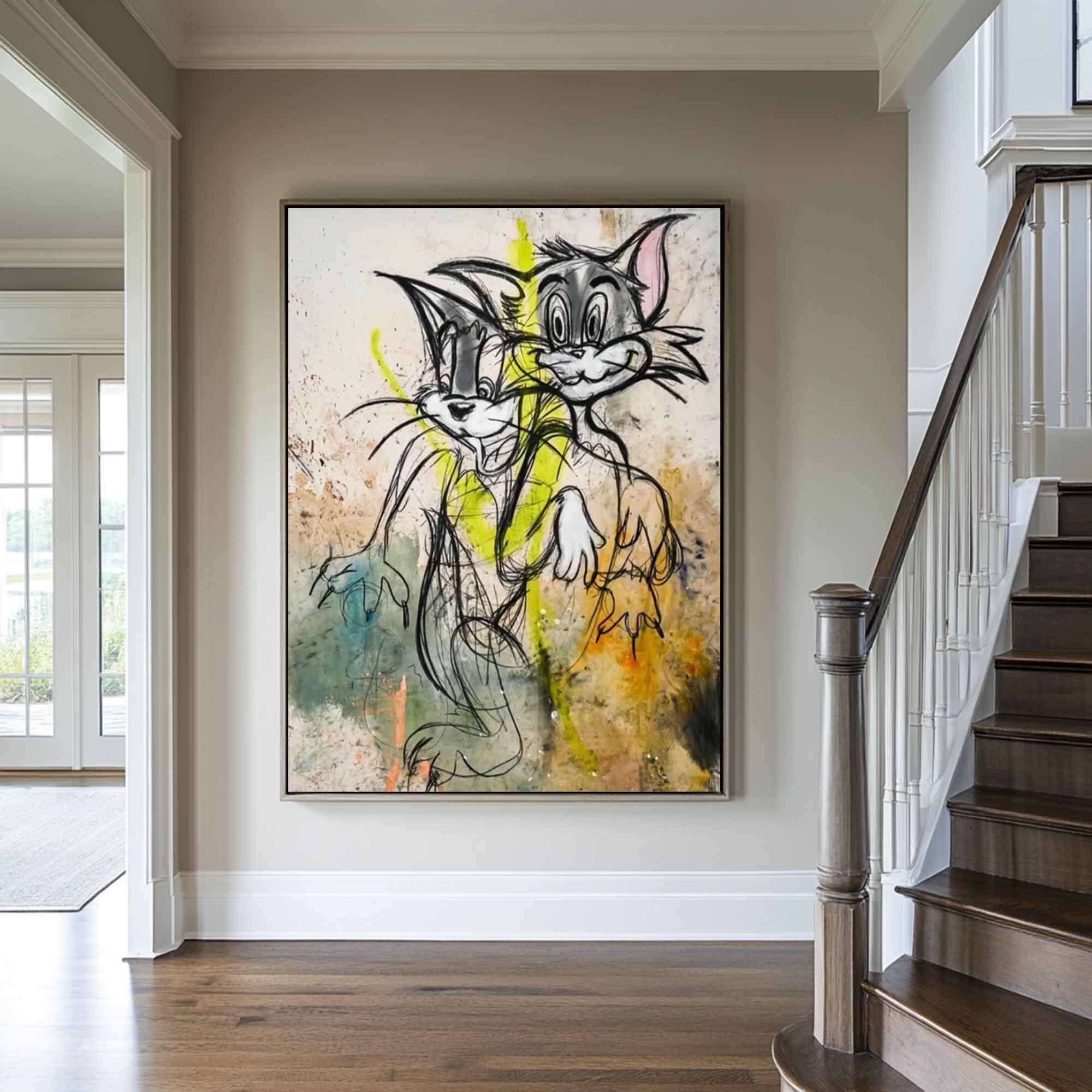 Basquiat style art colorful Pop Street Art cartoon style Abstract art