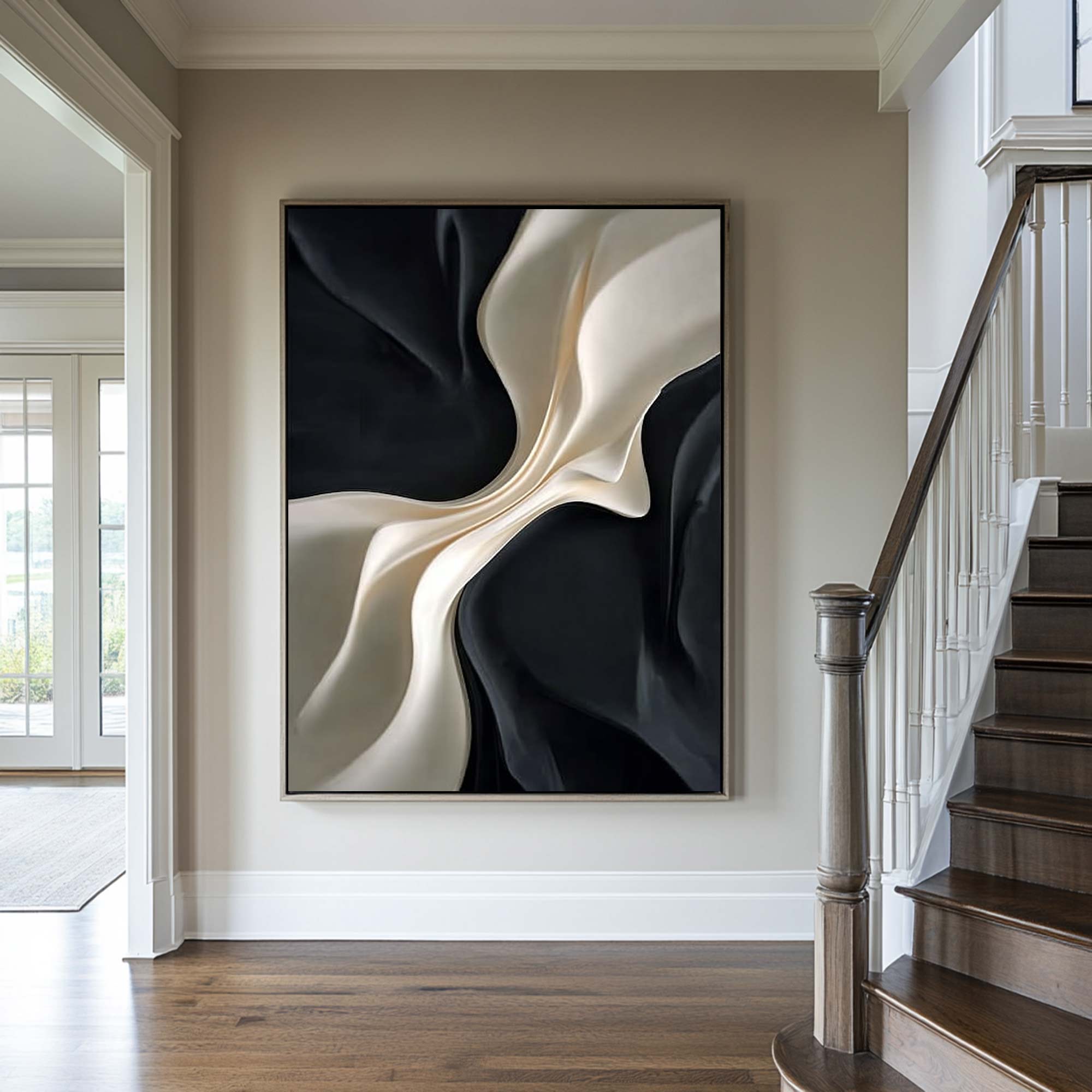 Black and white texture wall decor wood sculpture wall decor painting