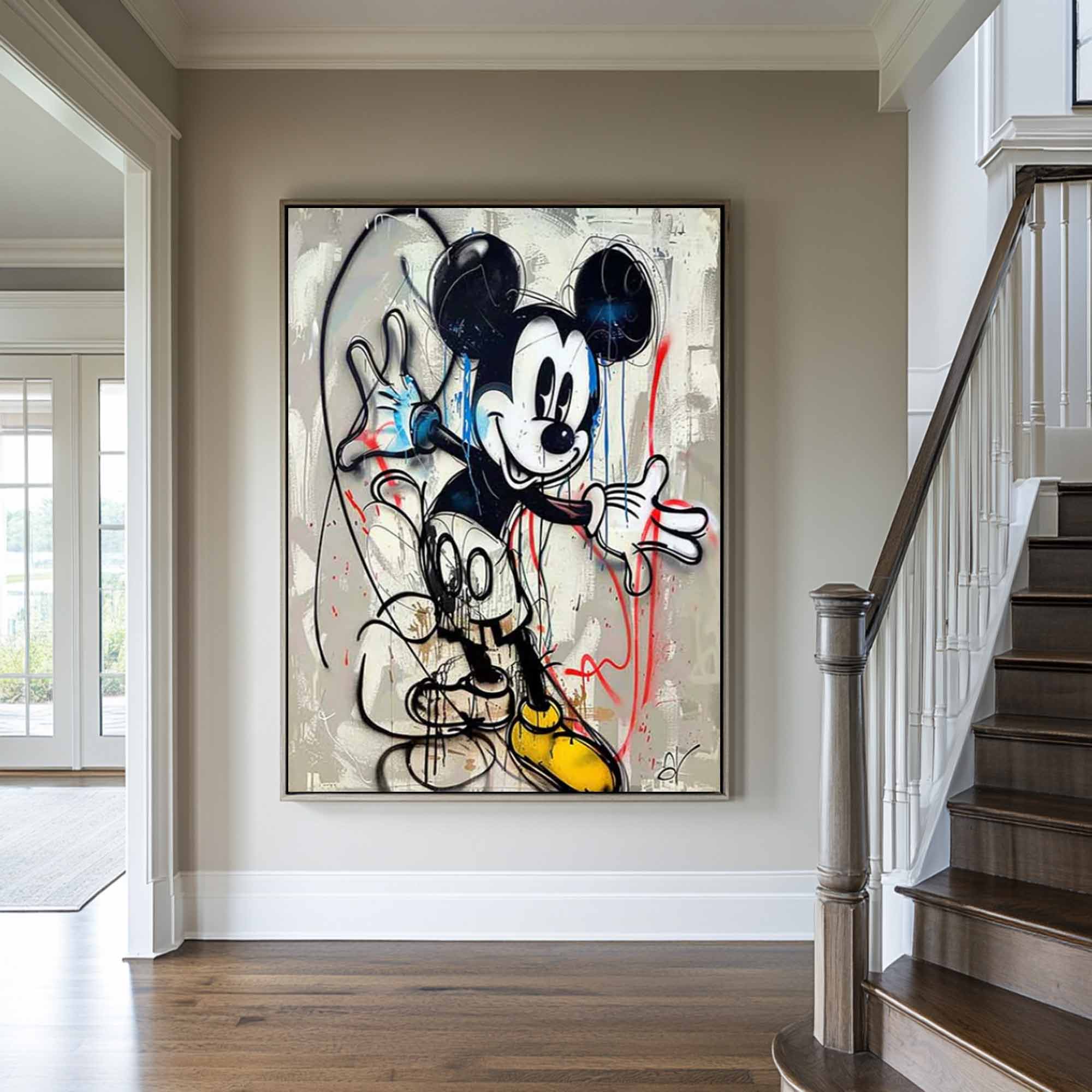 street art style graffiti cartoon Mickey Mouse Graffiti painting