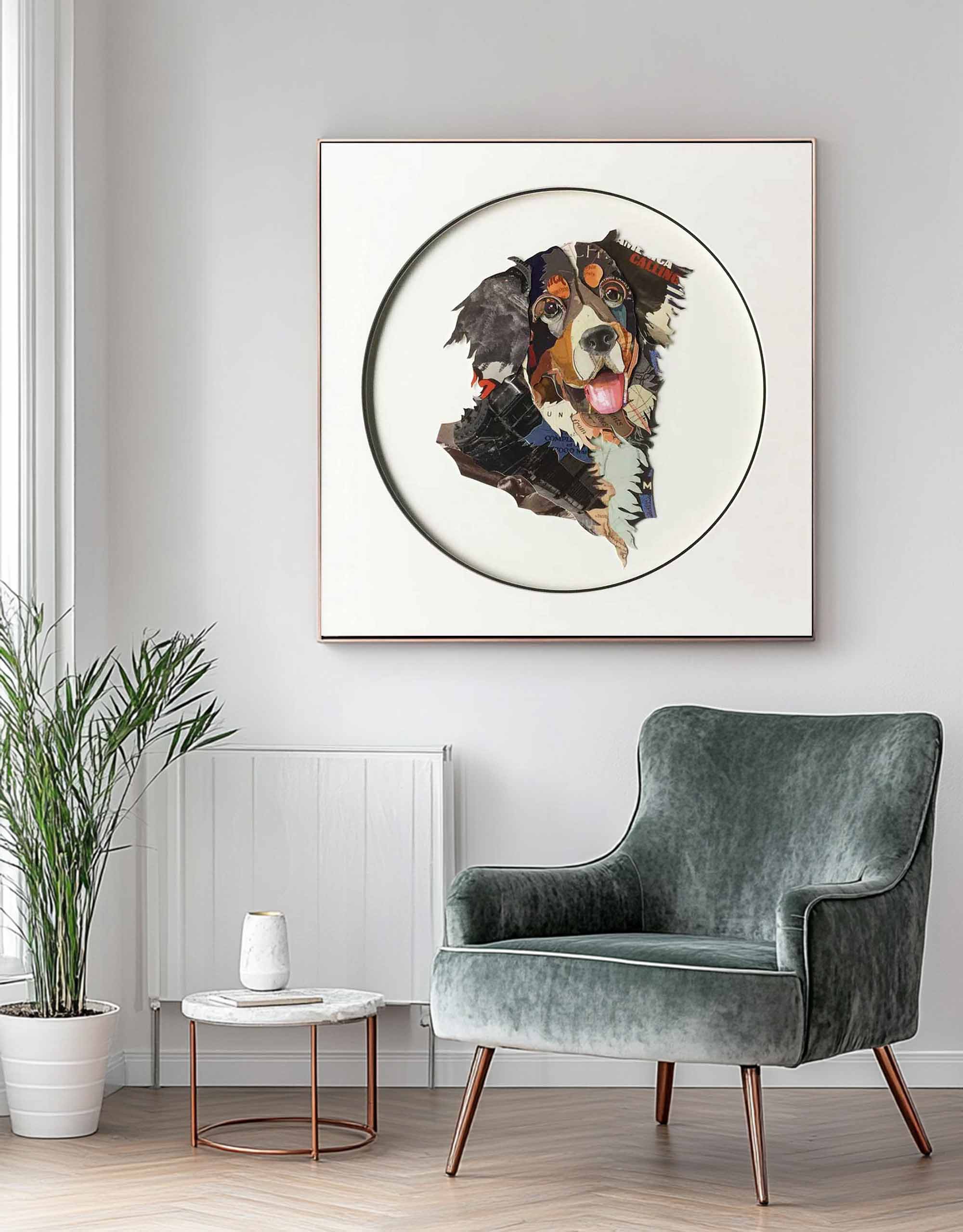 Pet Dog Collage art painting Pet Dog collage art Pet Dog painting