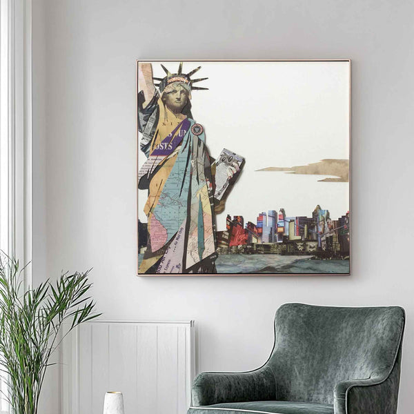 Statue of Liberty Collage art painting Statue of Liberty painting