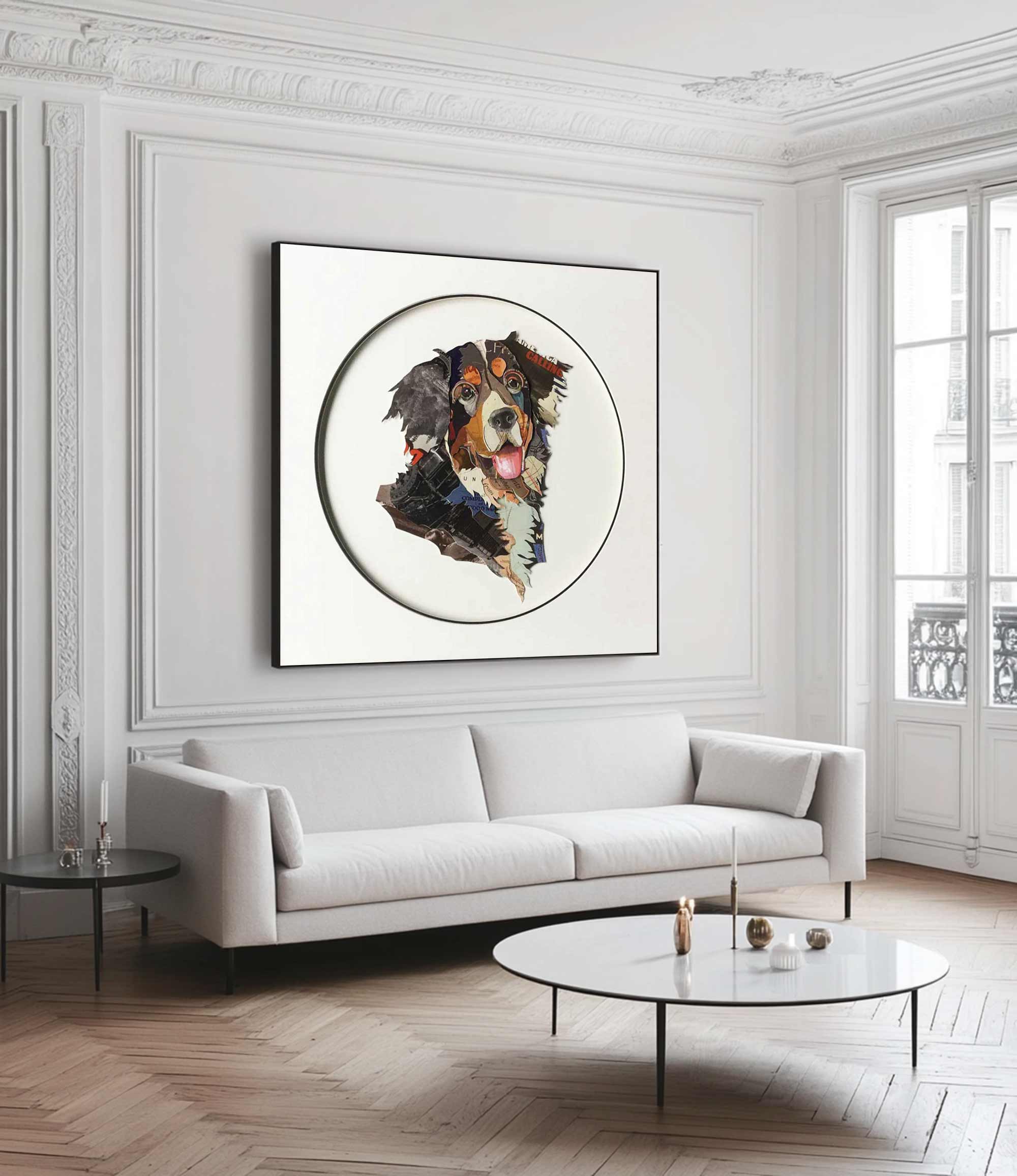 Pet Dog Collage art painting Pet Dog collage art Pet Dog painting