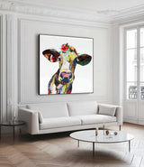 dairy cow painting Dairy cow Collage art painting bull collage art 