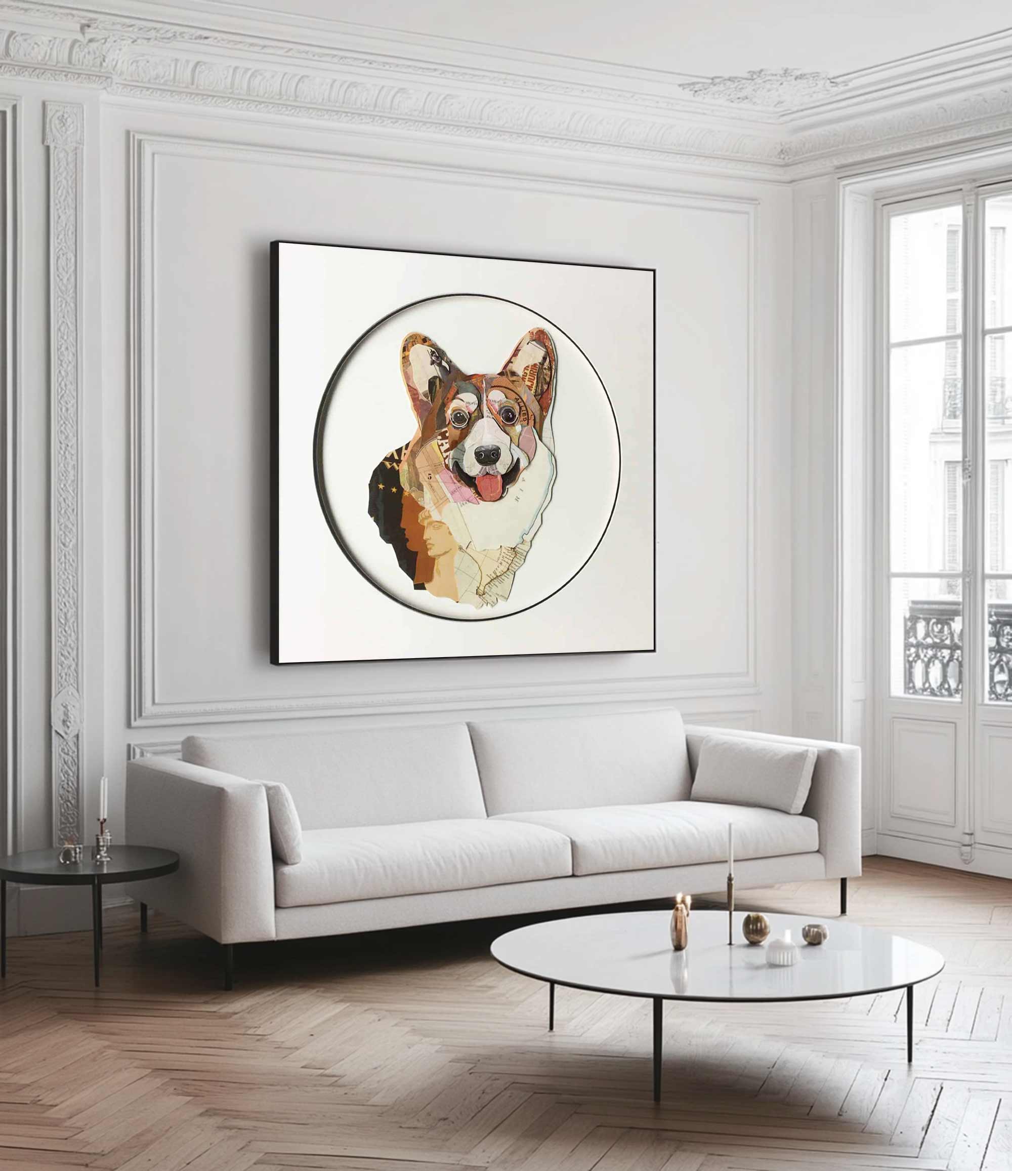 Pet Dog Collage art painting Pet Dog collage art Pet Dog painting