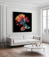 Color Carp Painting Collage art painting Carp collage art Carp painting