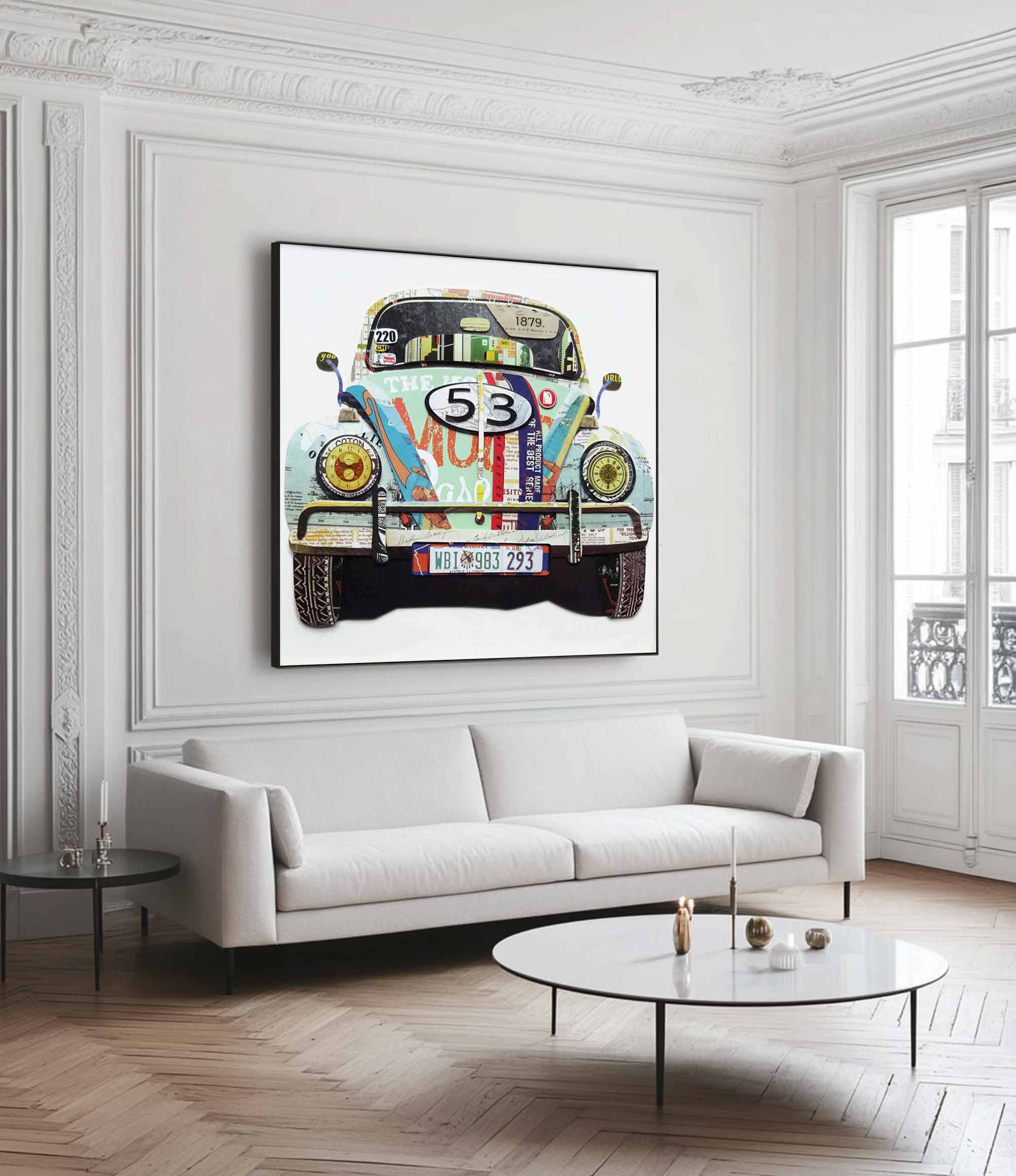 Car painting Car Collage art painting Car collage art 