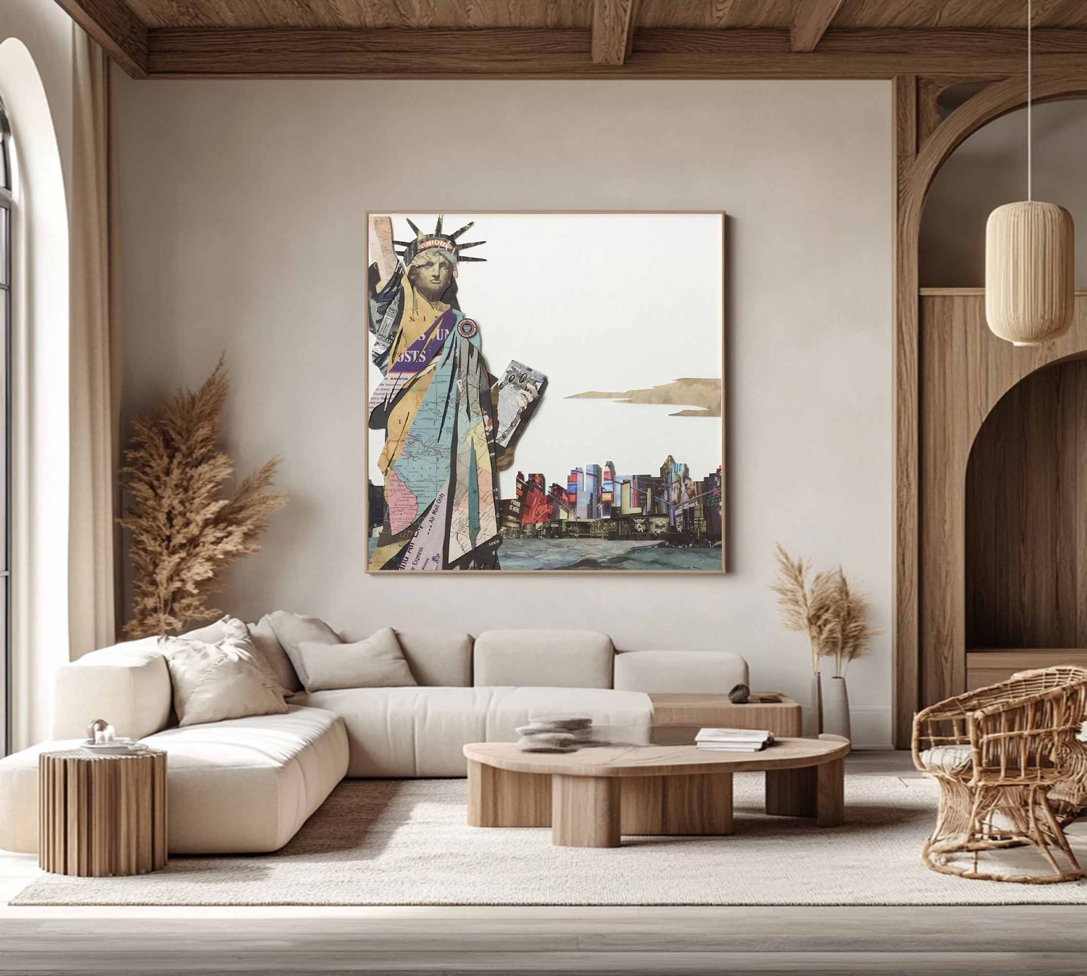 Statue of Liberty Collage art painting Statue of Liberty painting